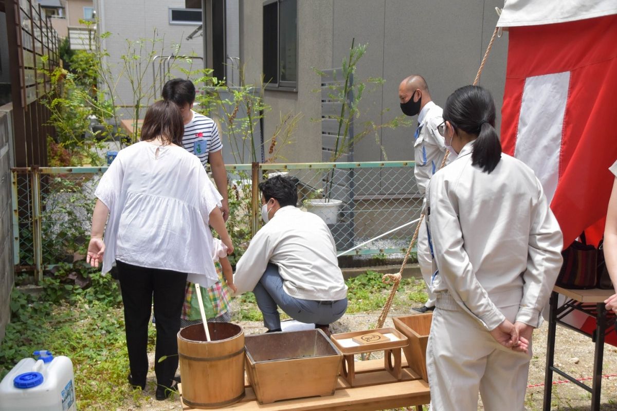 福岡県福岡市早良区11　注文住宅建築現場リポート①　～地鎮祭～