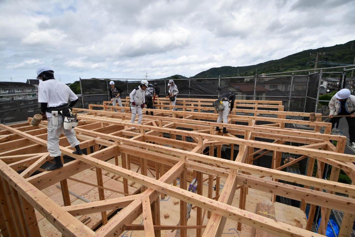 「北九州市若松区二島01」注文住宅現場リポート③【上棟式】