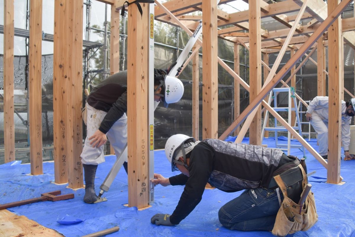 福岡県三井郡大刀洗町03　注文住宅建築現場リポート①　～上棟式・前編～