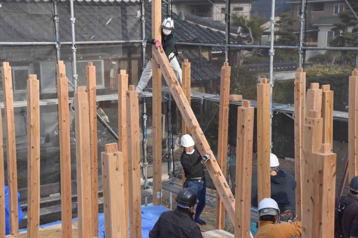 福岡県三井郡大刀洗町03　注文住宅建築現場リポート①　～上棟式・前編～