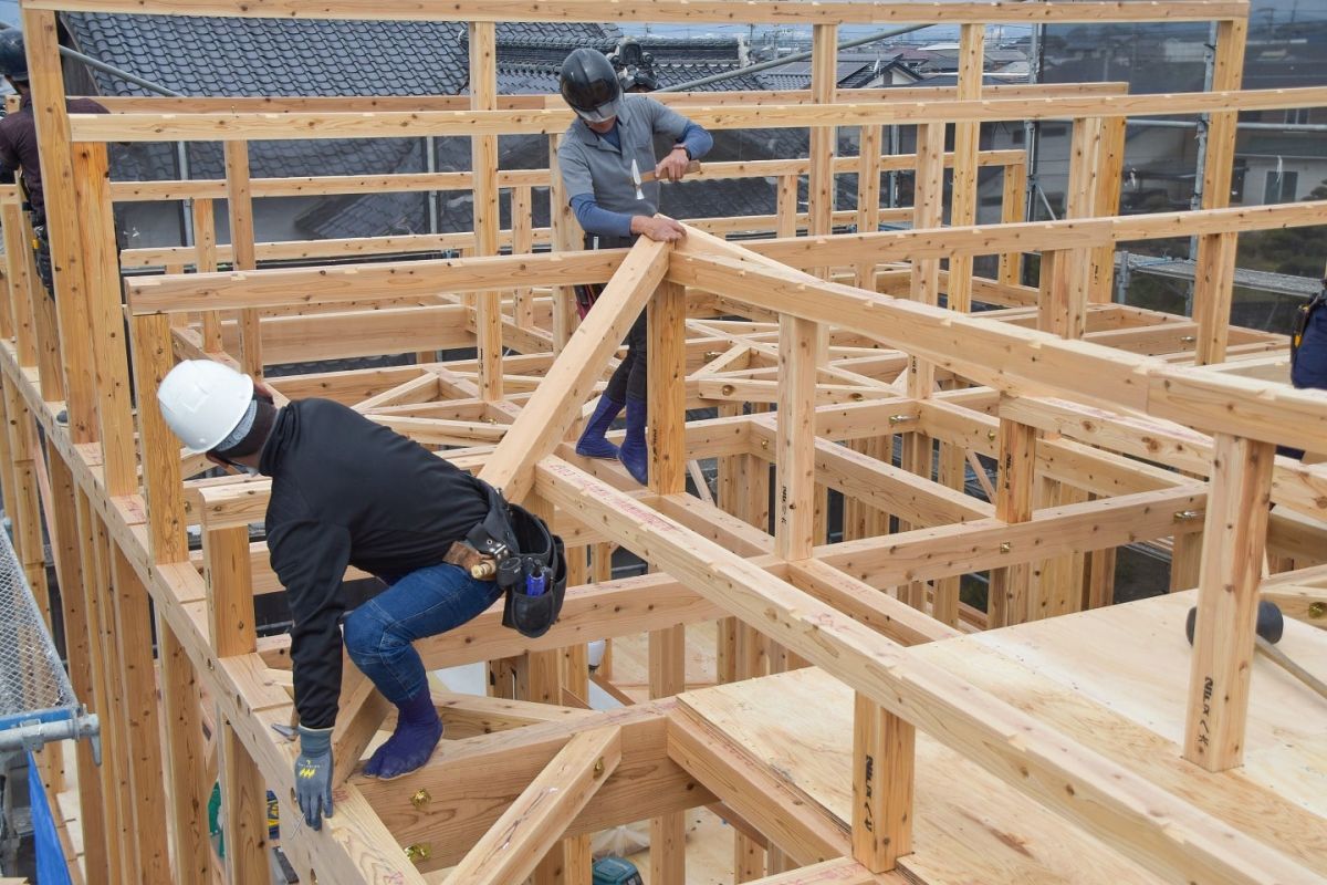 福岡県三井郡大刀洗町03　注文住宅建築現場リポート①　～上棟式・前編～