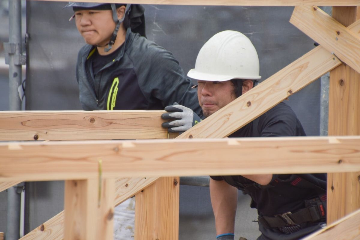 福岡県三井郡大刀洗町03　注文住宅建築現場リポート①　～上棟式・前編～