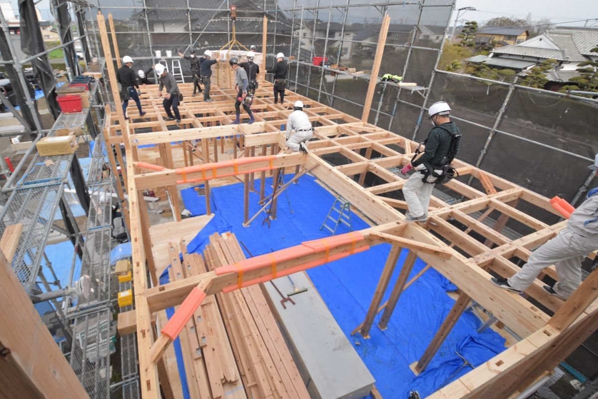 福岡県三井郡大刀洗町03　注文住宅建築現場リポート①　～上棟式・前編～