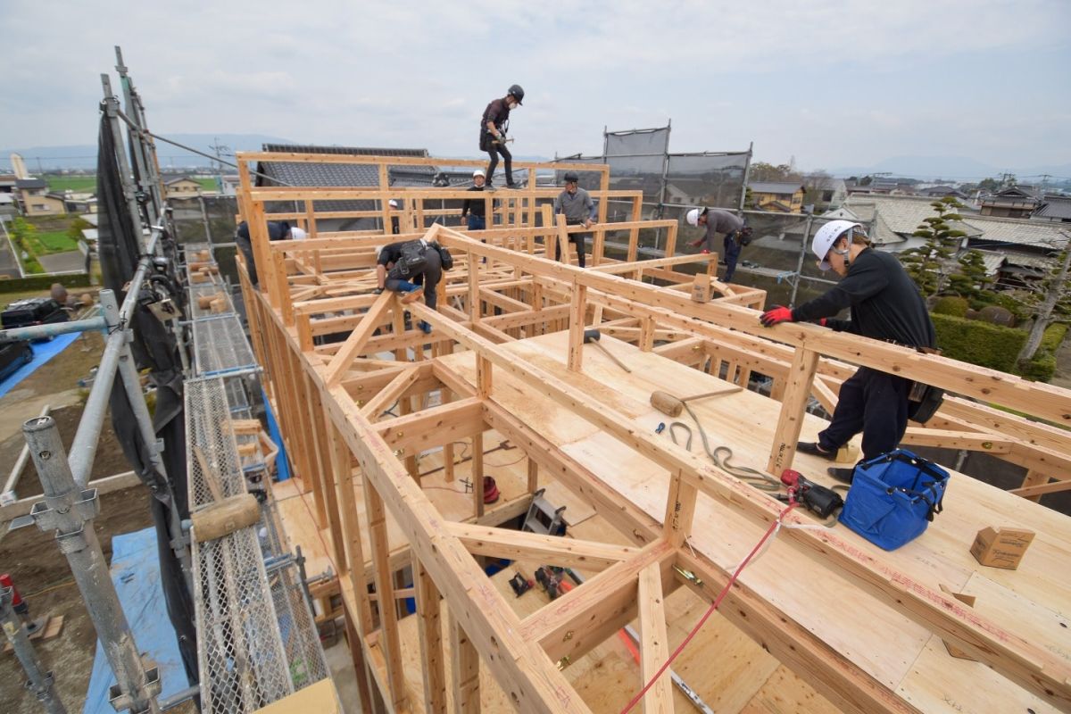 福岡県三井郡大刀洗町03　注文住宅建築現場リポート①　～上棟式・前編～