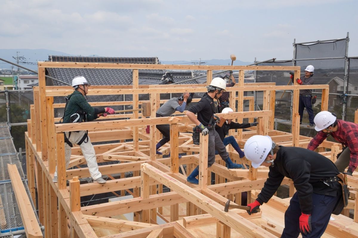 福岡県三井郡大刀洗町03　注文住宅建築現場リポート①　～上棟式・前編～