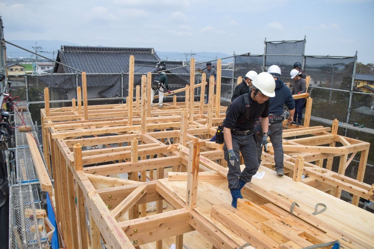 福岡県三井郡大刀洗町03　注文住宅建築現場リポート①　～上棟式・前編～