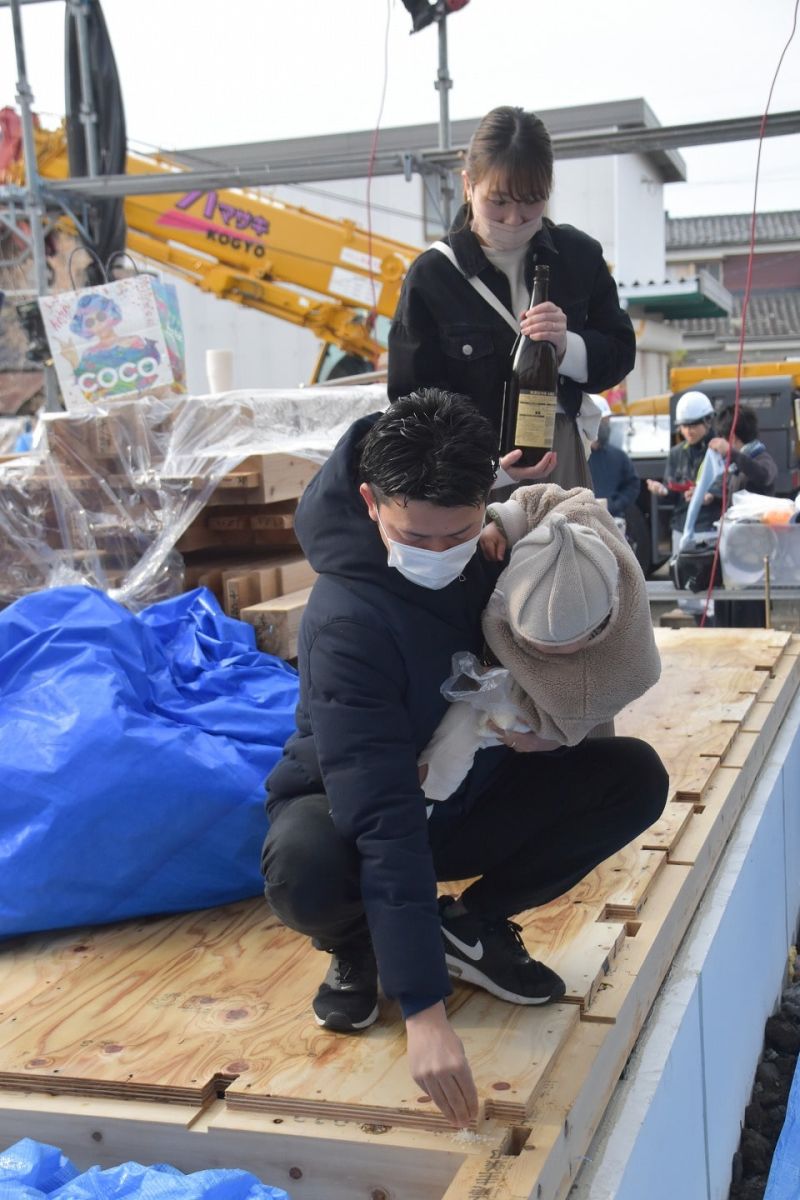 福岡県三井郡大刀洗町03　注文住宅建築現場リポート①　～上棟式・前編～