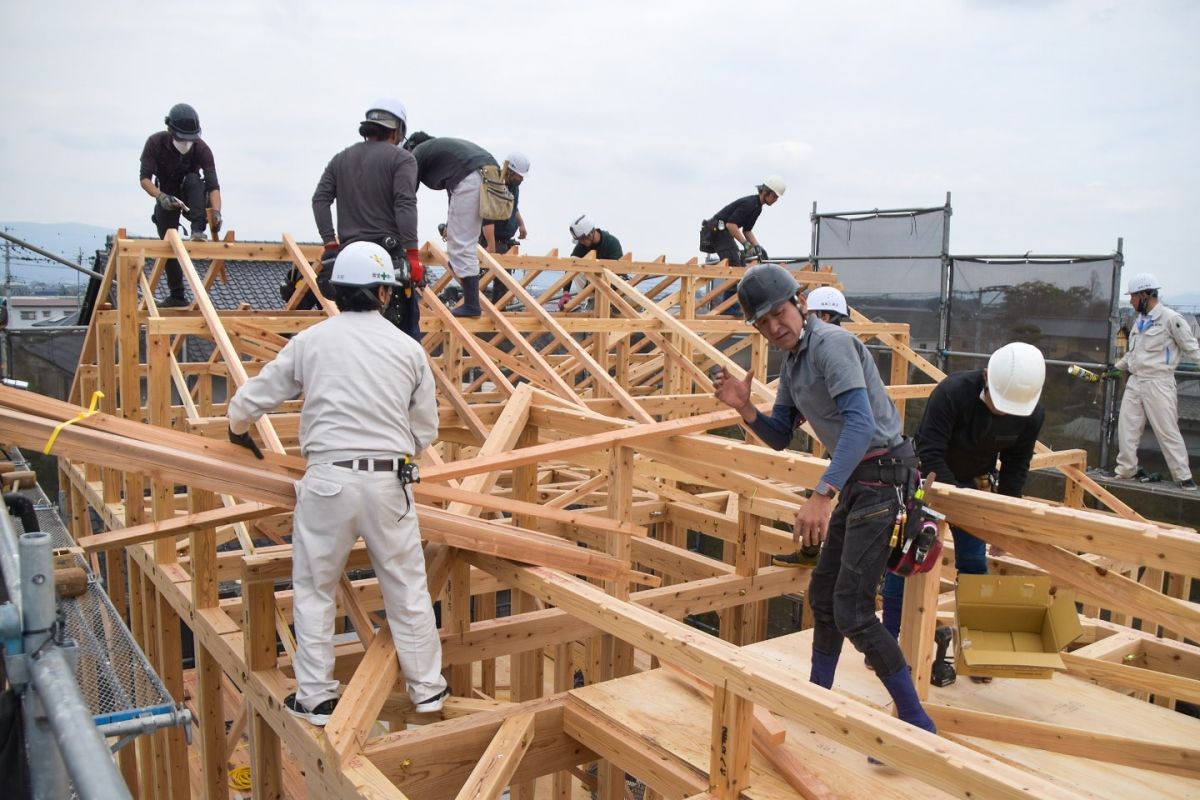 福岡県三井郡大刀洗町03　注文住宅建築現場リポート①　～上棟式・前編～