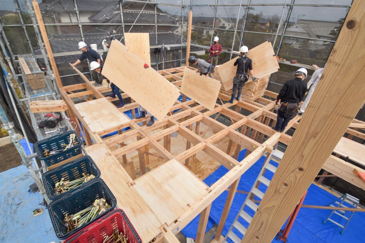 福岡県三井郡大刀洗町03　注文住宅建築現場リポート①　～上棟式・前編～