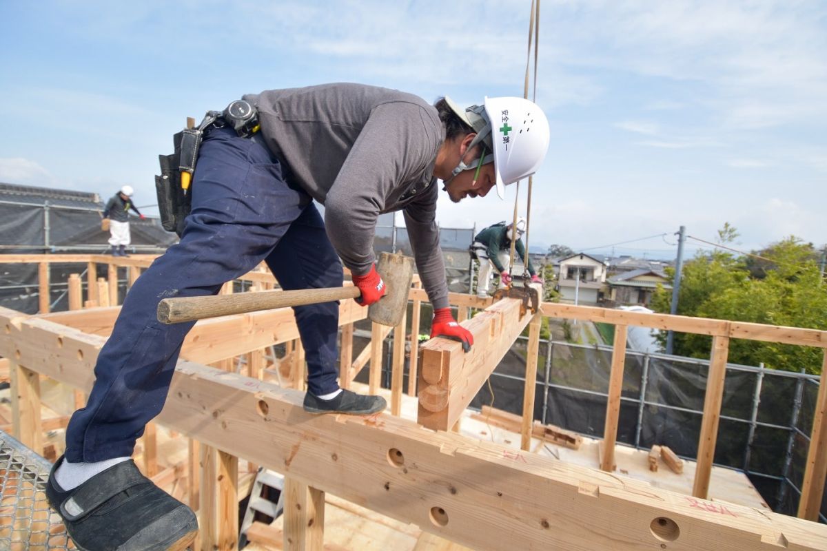 福岡県三井郡大刀洗町03　注文住宅建築現場リポート①　～上棟式・前編～