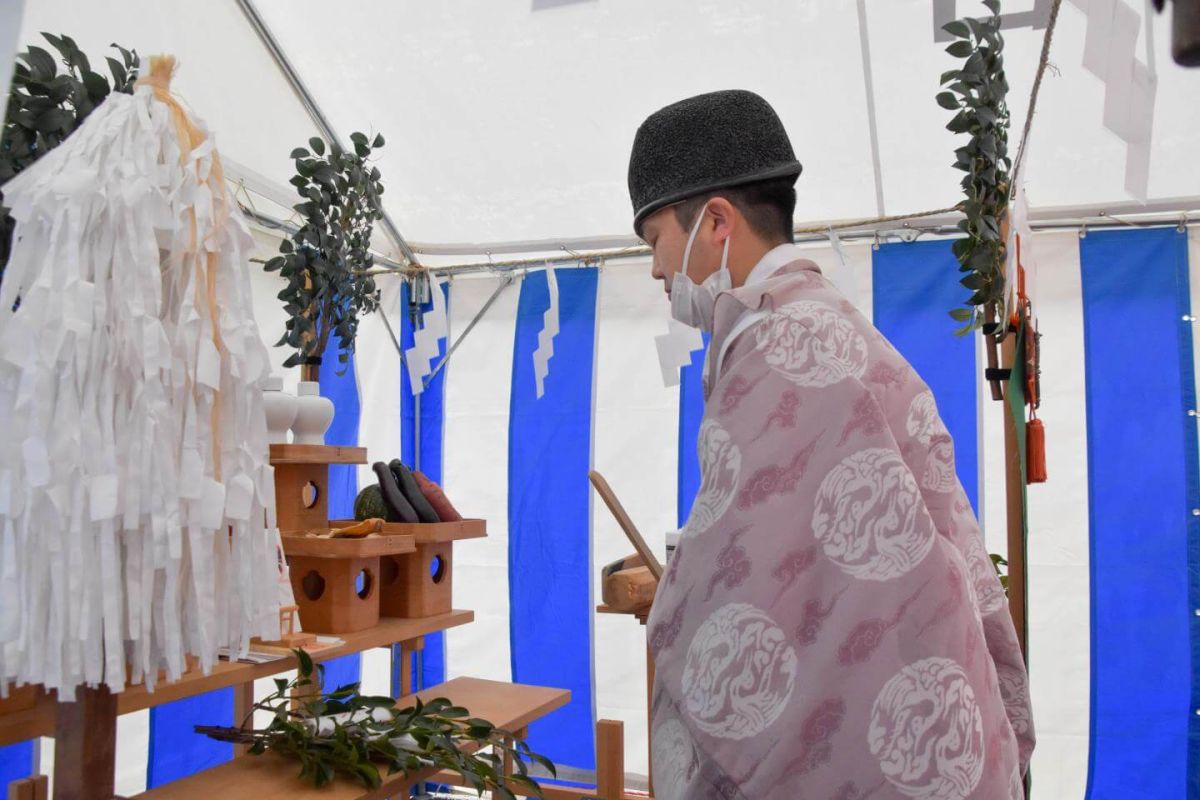 福岡県飯塚市有安字鳥羽01　注文住宅建築現場リポート①　～地鎮祭～