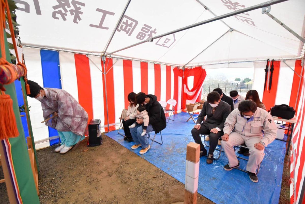 福岡県飯塚市有安字鳥羽01　注文住宅建築現場リポート①　～地鎮祭～