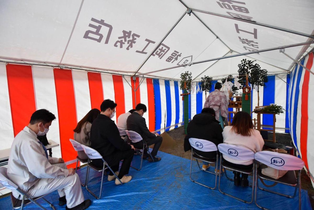 福岡県飯塚市有安字鳥羽01　注文住宅建築現場リポート①　～地鎮祭～