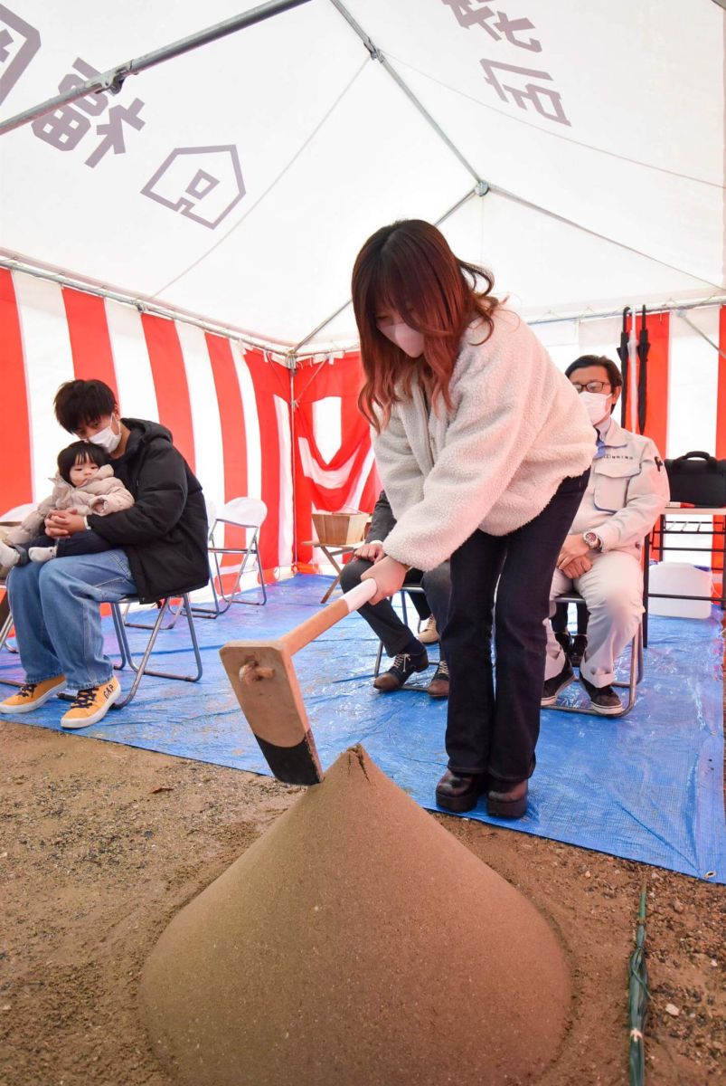 福岡県飯塚市有安字鳥羽01　注文住宅建築現場リポート①　～地鎮祭～