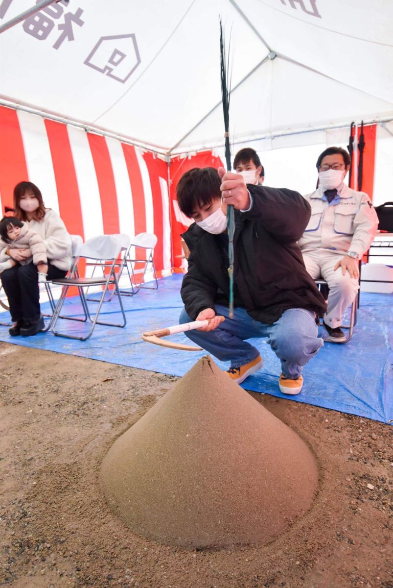 福岡県飯塚市有安字鳥羽01　注文住宅建築現場リポート①　～地鎮祭～