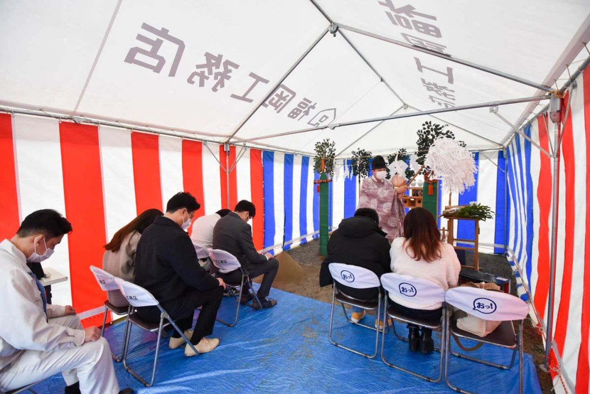 福岡県飯塚市有安字鳥羽01　注文住宅建築現場リポート①　～地鎮祭～