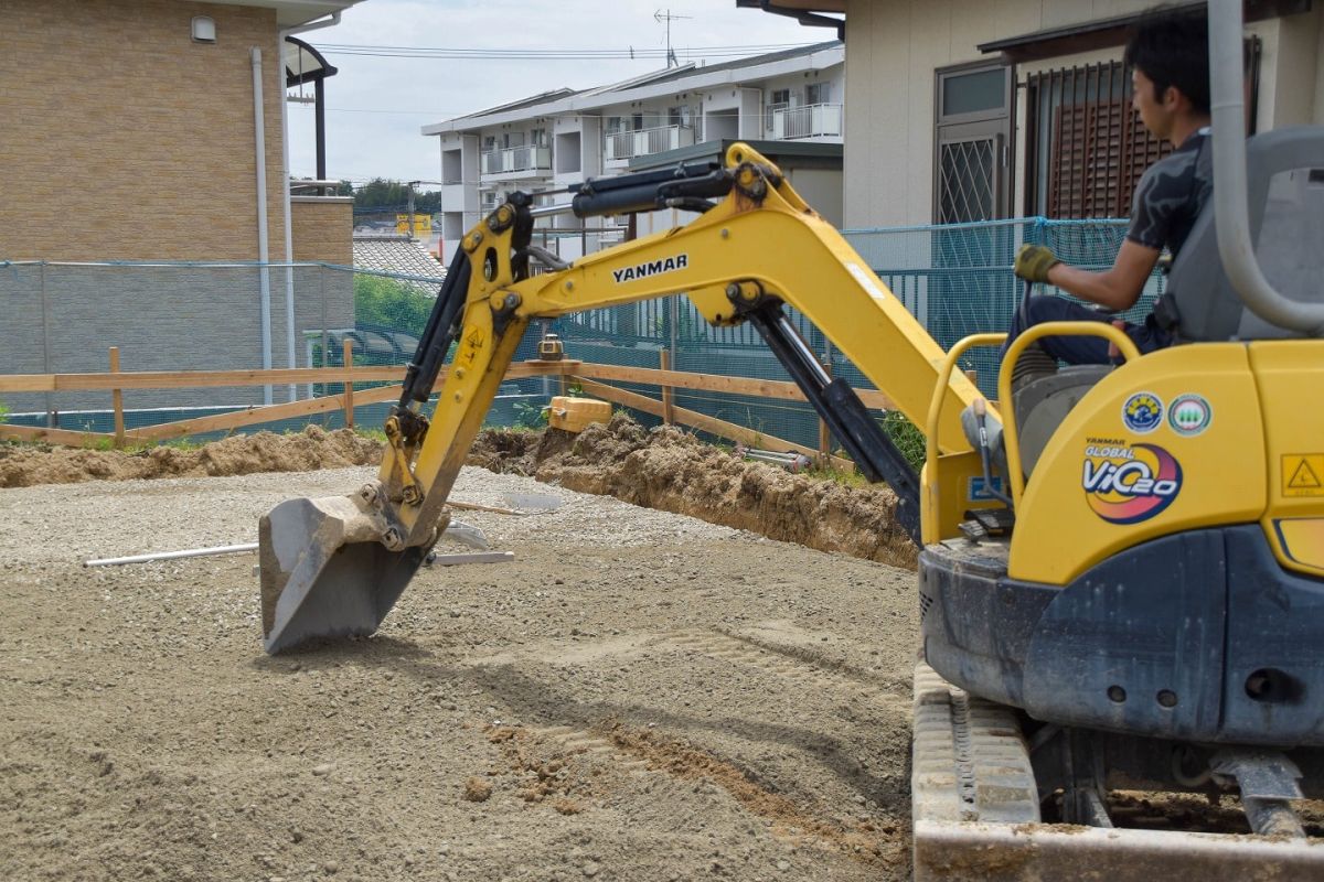 福岡県春日市12　注文住宅建築現場リポート②　～基礎工事・砕石転圧～