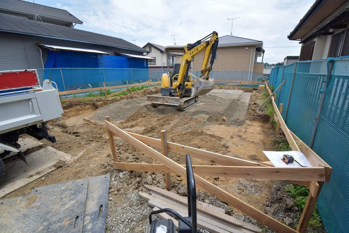 福岡県春日市12　注文住宅建築現場リポート②　～基礎工事・砕石転圧～