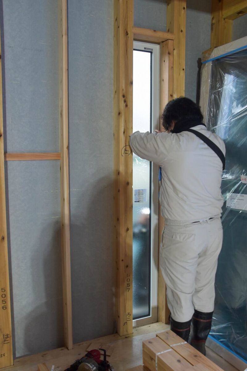「福岡市城南区09」注文住宅現場リポート⑤【木工事】【サッシ】
