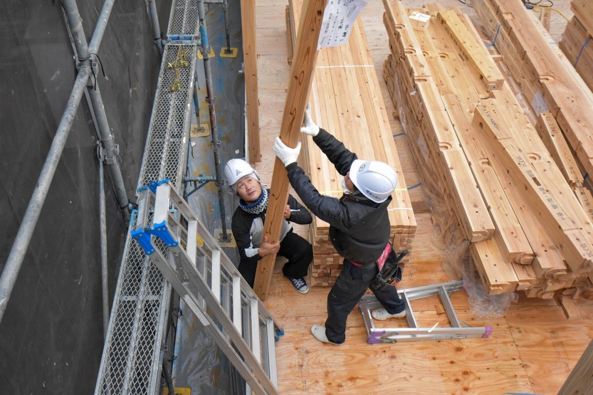 福岡県春日市11　注文住宅建築現場リポート③　～上棟式・1日目～