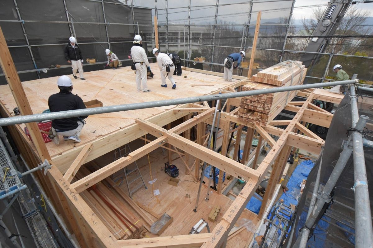 福岡県春日市11　注文住宅建築現場リポート③　～上棟式・1日目～