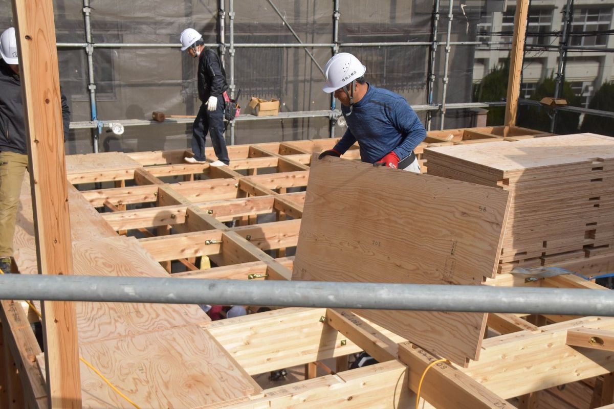 福岡県春日市11　注文住宅建築現場リポート③　～上棟式・1日目～