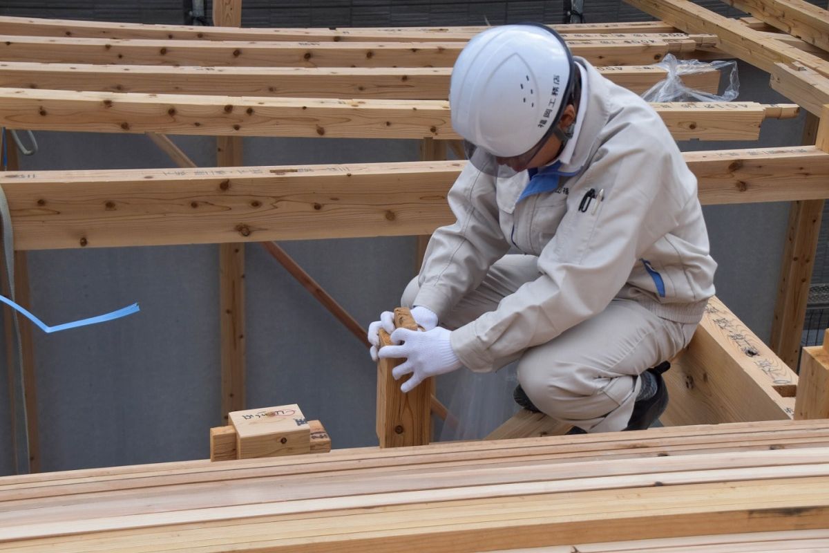 福岡県春日市11　注文住宅建築現場リポート③　～上棟式・1日目～