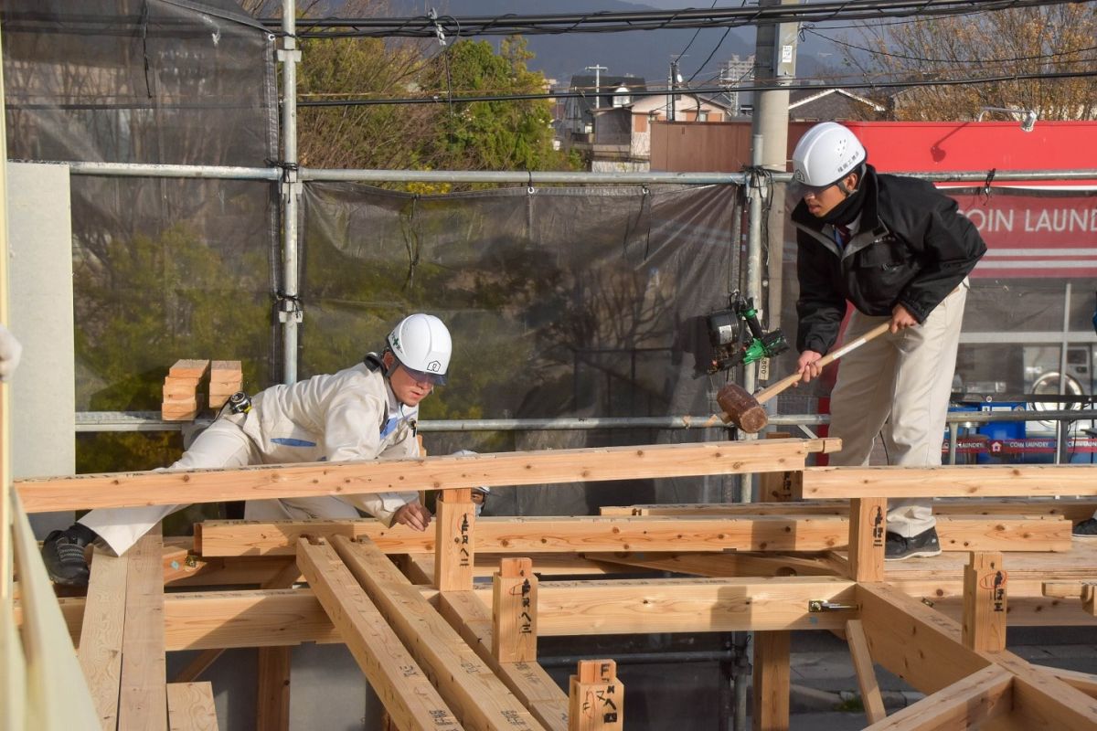 福岡県春日市11　注文住宅建築現場リポート③　～上棟式・1日目～