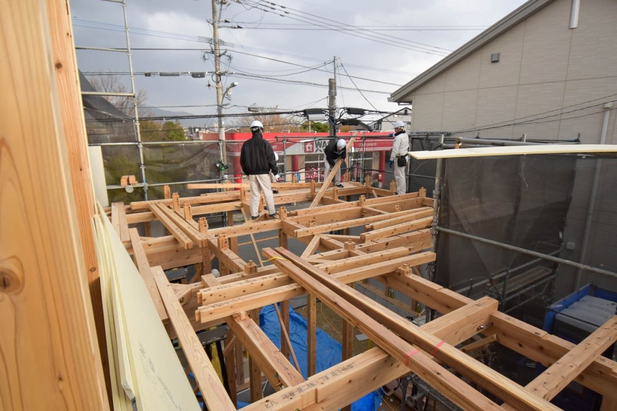 福岡県春日市11　注文住宅建築現場リポート③　～上棟式・1日目～