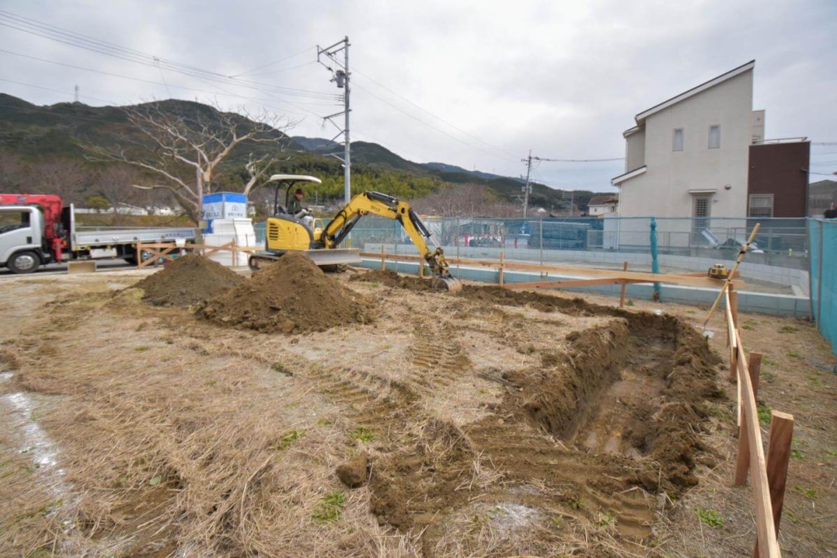 福岡県福岡市早良区09　注文住宅建築現場リポート②　～基礎工事・根切り～