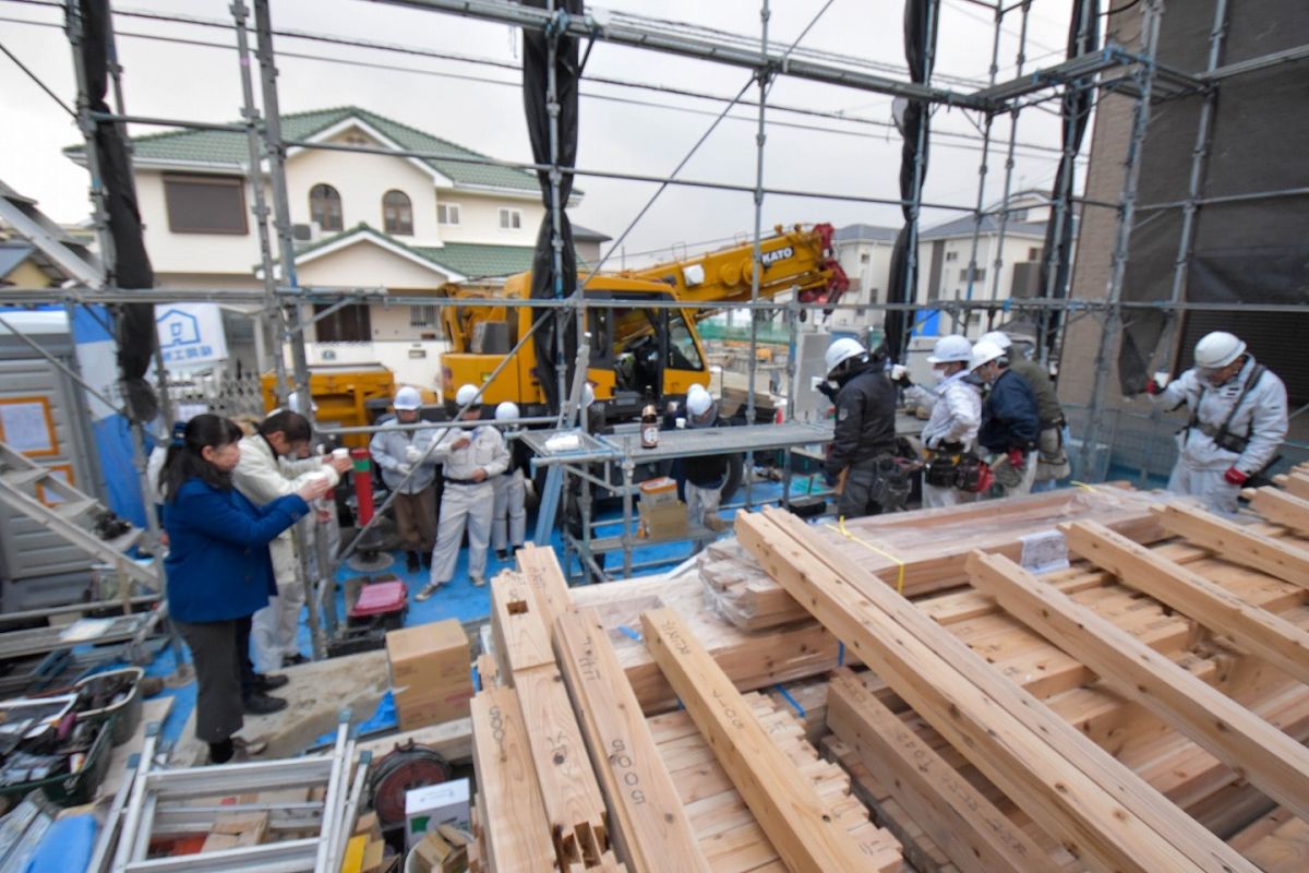 「福岡市南区三宅02」注文住宅現場リポート②【上棟式】