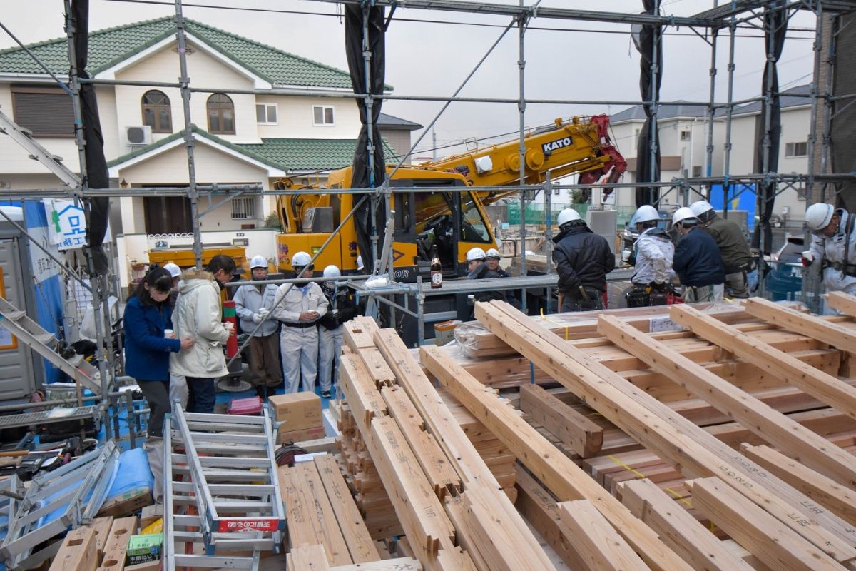 「福岡市南区三宅02」注文住宅現場リポート②【上棟式】