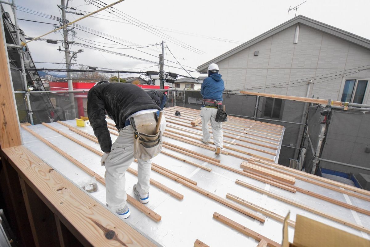 福岡県春日市11　注文住宅建築現場リポート④　～上棟式・２日目～