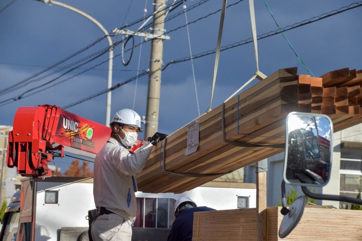 福岡県春日市11　注文住宅建築現場リポート④　～上棟式・２日目～