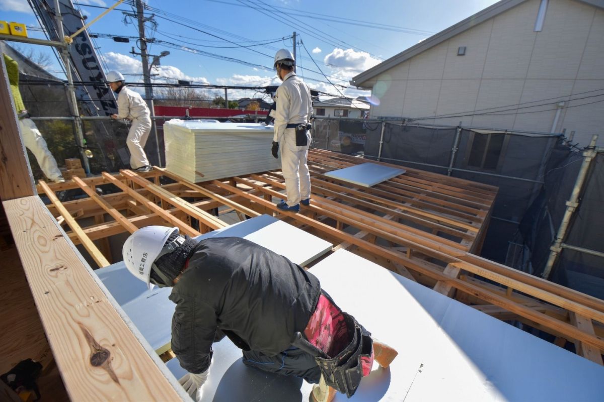 福岡県春日市11　注文住宅建築現場リポート④　～上棟式・２日目～