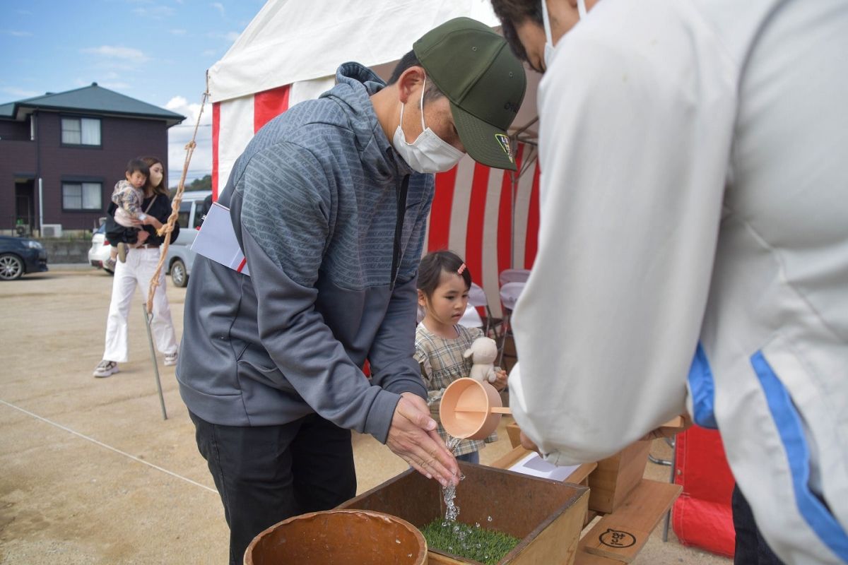 福岡県朝倉郡筑前町04　注文住宅建築現場リポート① ～地鎮祭～