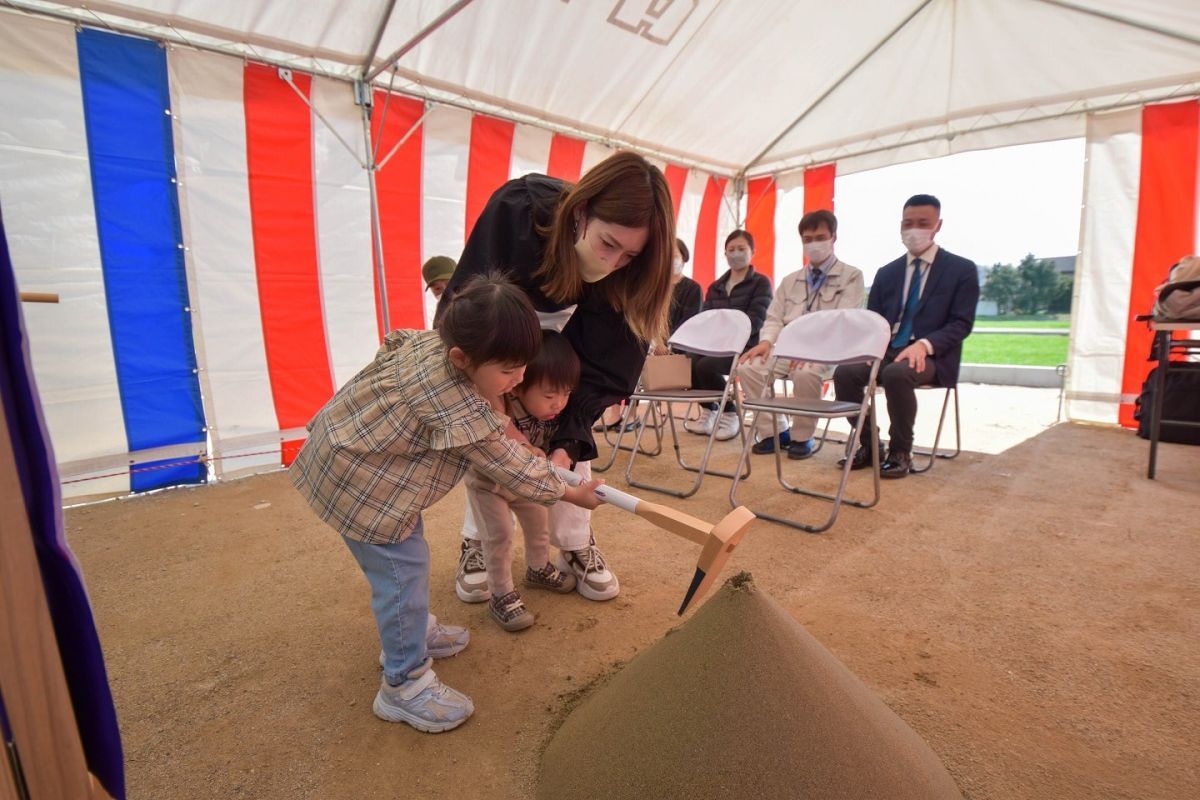 福岡県朝倉郡筑前町04　注文住宅建築現場リポート① ～地鎮祭～