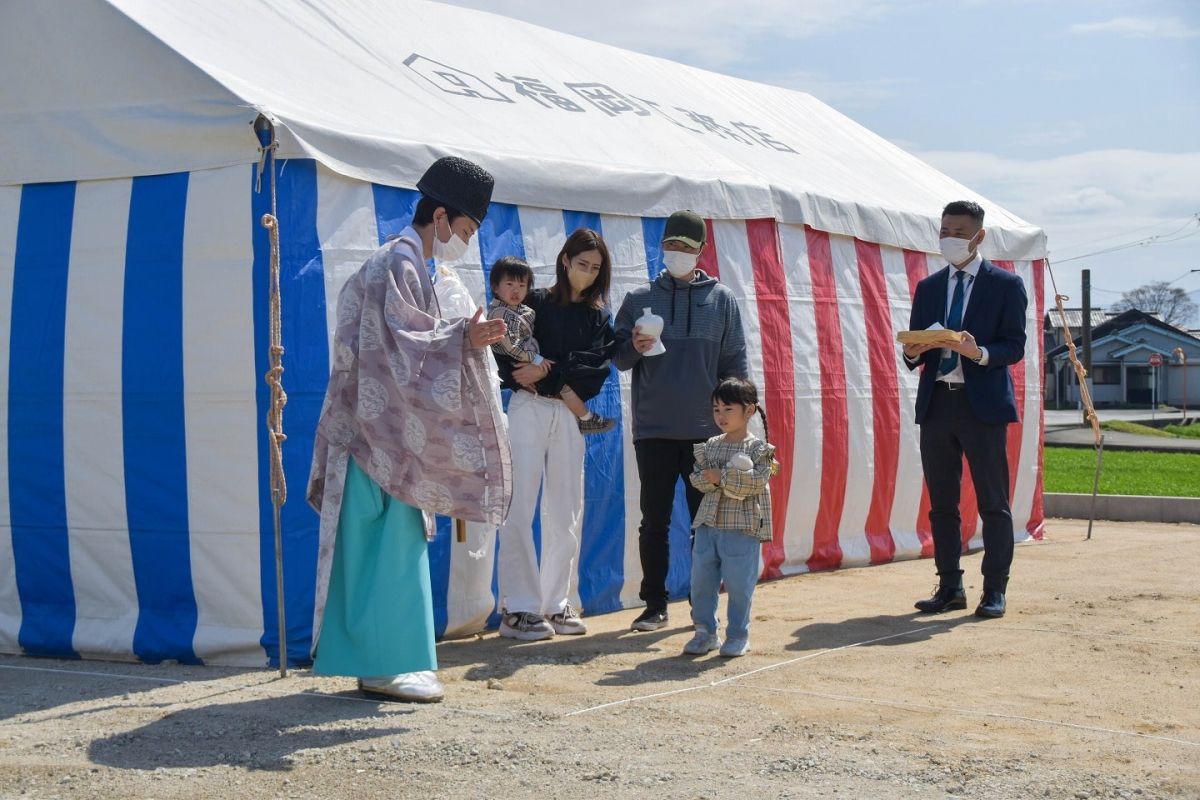 福岡県朝倉郡筑前町04　注文住宅建築現場リポート① ～地鎮祭～