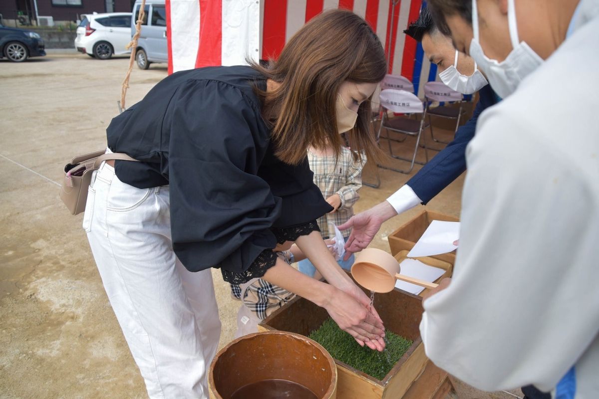 福岡県朝倉郡筑前町04　注文住宅建築現場リポート① ～地鎮祭～