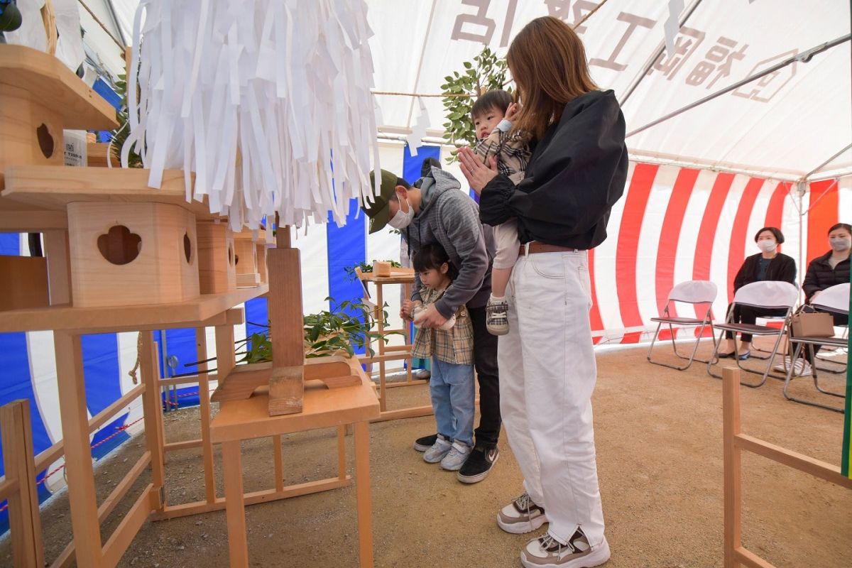 福岡県朝倉郡筑前町04　注文住宅建築現場リポート① ～地鎮祭～