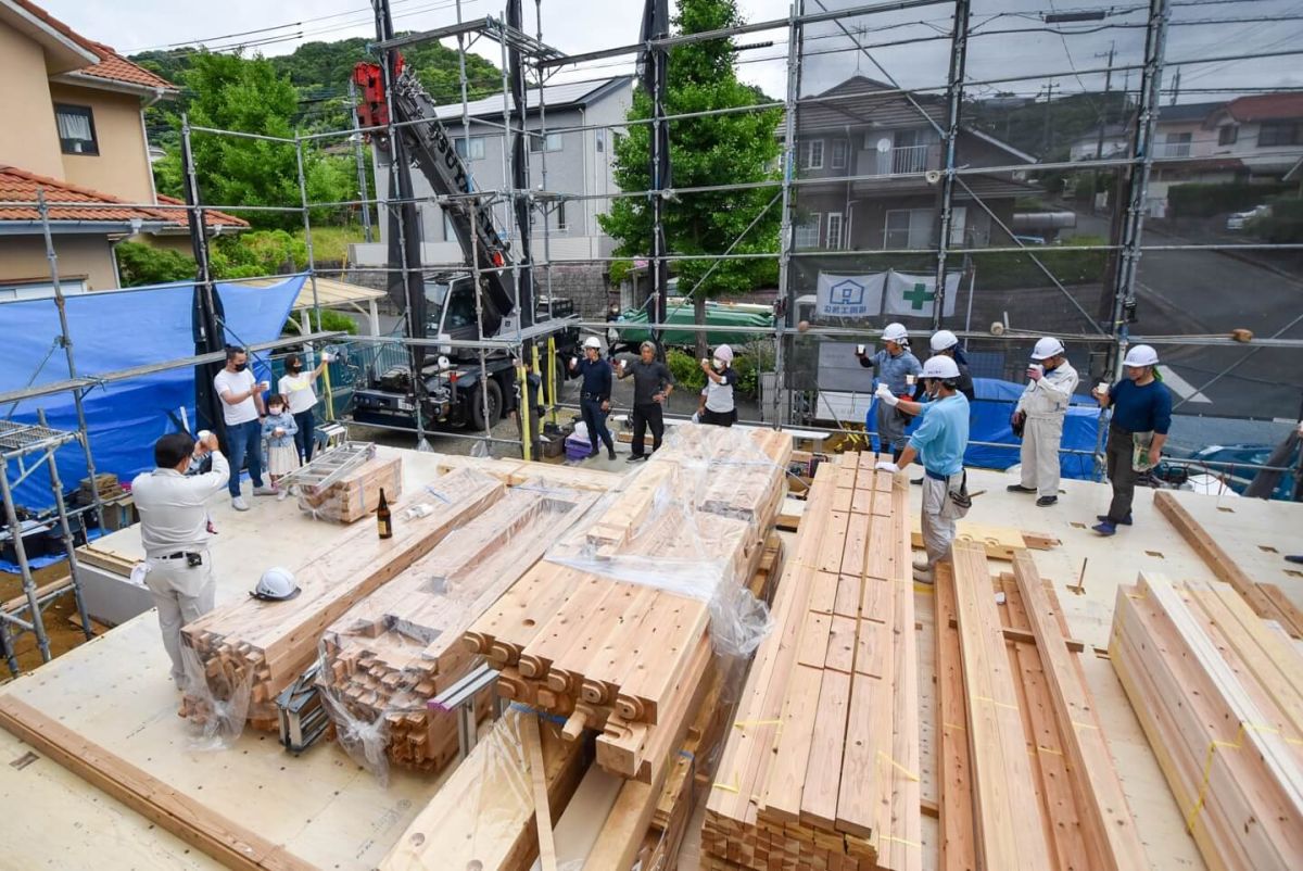 福岡県福岡市東区10　注文住宅建築現場リポート③　～上棟式・前編〜