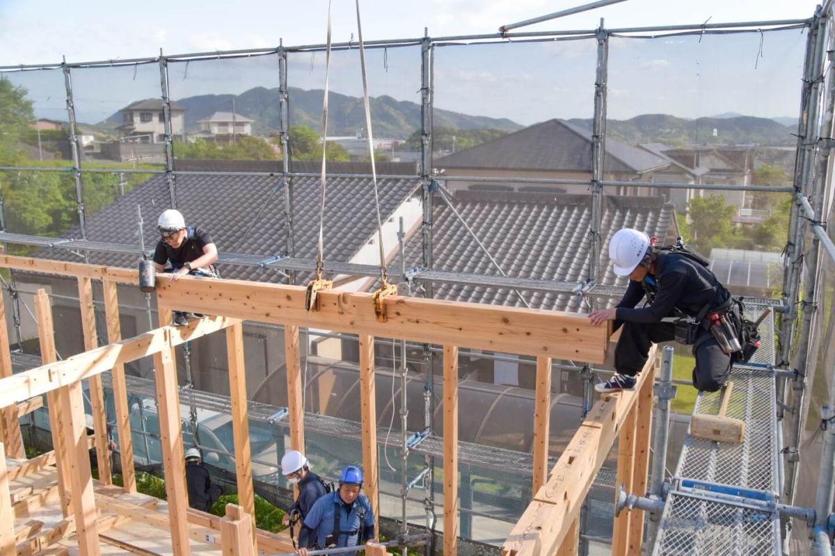 福岡県宮若市01　注文住宅建築現場リポート④　～上棟式・前編～