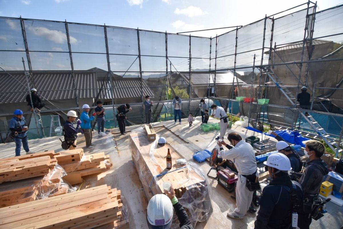 福岡県宮若市01　注文住宅建築現場リポート④　～上棟式・前編～