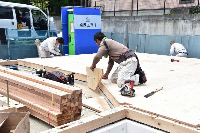 「糟屋郡志免町03」注文住宅現場リポート④【木工事】【土台敷き】