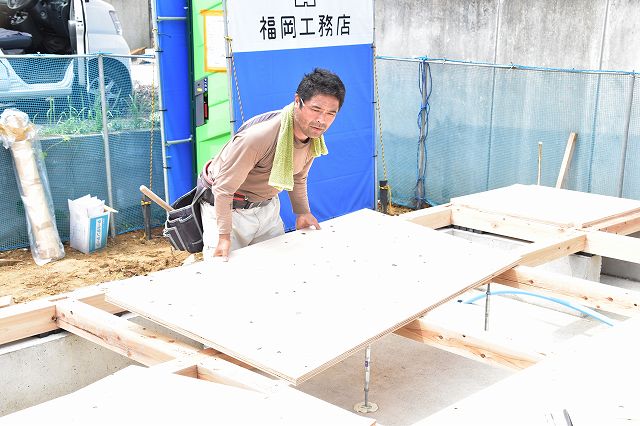 「糟屋郡志免町03」注文住宅現場リポート④【木工事】【土台敷き】