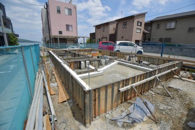 福岡県福岡市西区07　注文住宅建築現場リポート②　～基礎工事・生コン打設～