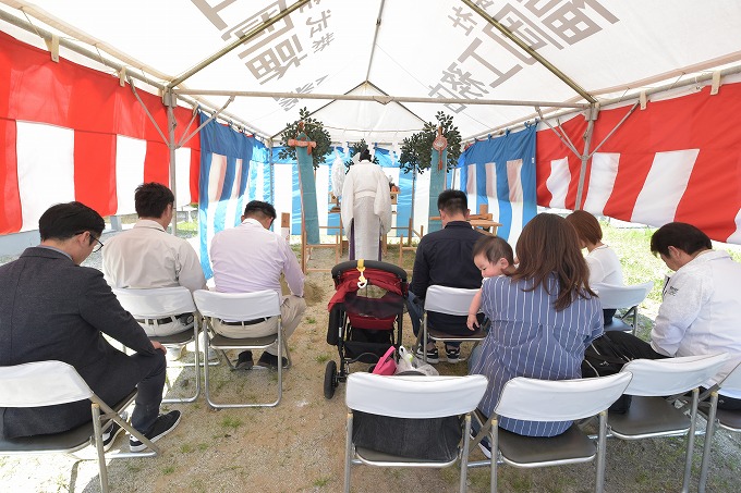 福岡県朝倉郡筑前町東小田01　注文住宅建築現場リポート①　～地鎮祭～