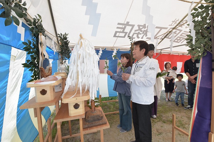 「朝倉郡筑前町東小田01」注文住宅現場リポート①【地鎮祭】