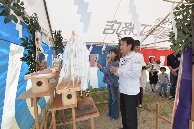 福岡県朝倉郡筑前町東小田01　注文住宅建築現場リポート①　～地鎮祭～