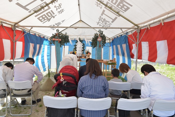 「朝倉郡筑前町東小田01」注文住宅現場リポート①【地鎮祭】